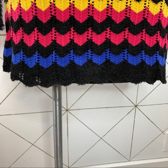 Farm Rio Chevron Knit Lined Sweater Dress Size Medium NWT - Picture 6 of 15